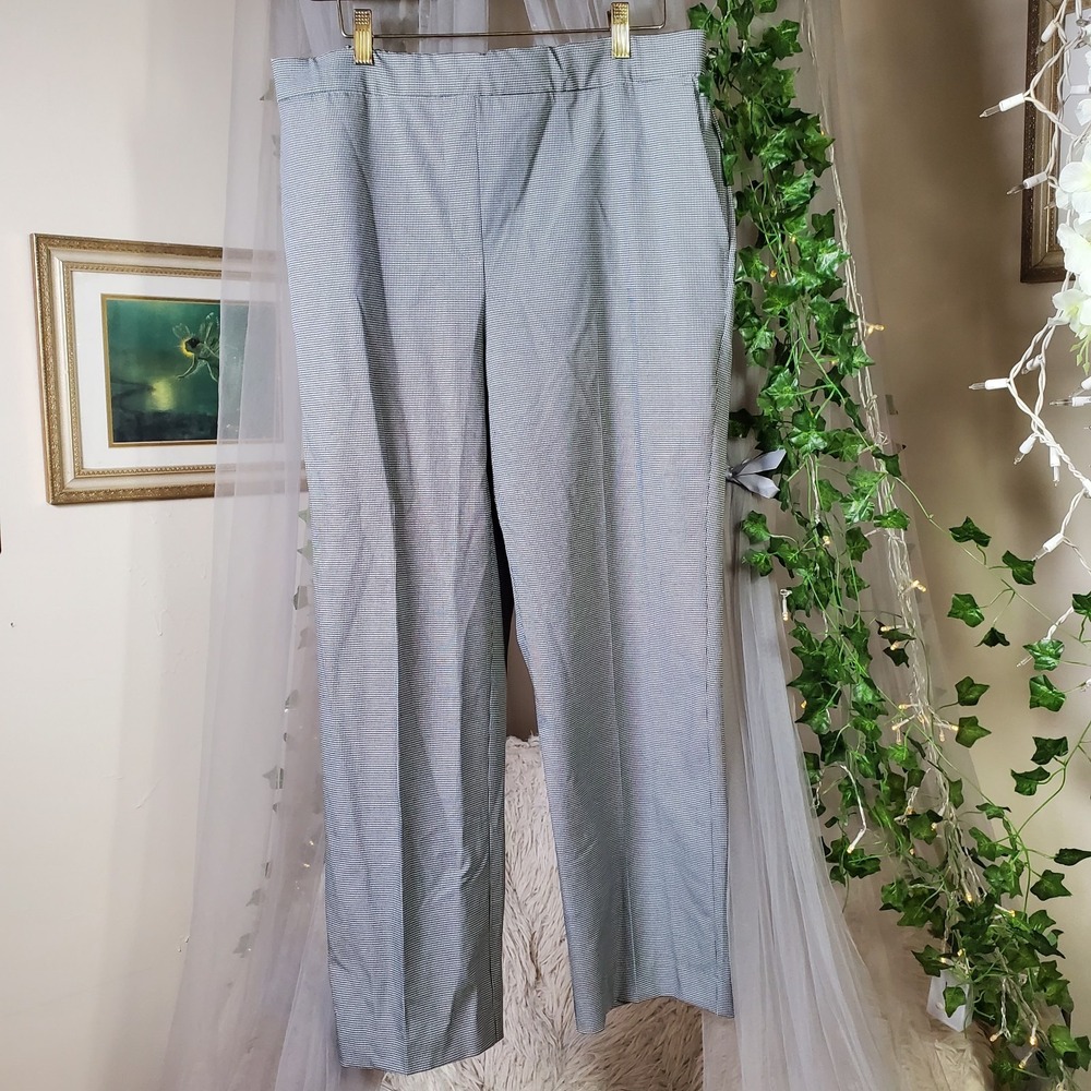 Rachel Zoe Dress Pants Women's Size 12 Gray With Black And‎ White Plaid Pockets
